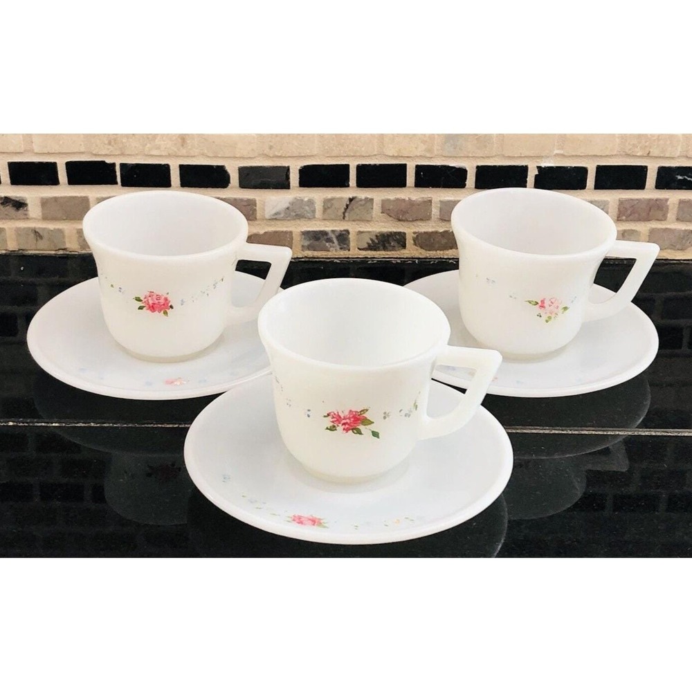 Vintage Childrens Toy Tea Cup & Saucer - 6 Piece Demitasse Mini Toy Cups Lot 6‎